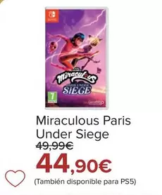 Oferta de Nintendo SWITCH - Miraculous Paris Under Siege  por 44,9€ en Carrefour