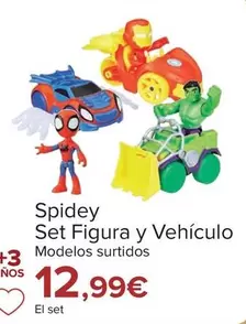 Oferta de Spidey Set Figura Y Vehículo por 12,99€ en Carrefour