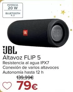 Oferta de JBL - Altavoz Flip 5 por 79€ en Carrefour