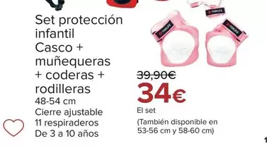 Oferta de Set Proteccion Infantil Casco + Munequeras  + Coderas + Rodilleras por 34€ en Carrefour