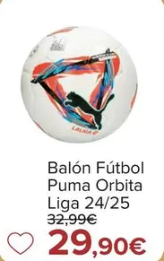 Oferta de Balon Futbol Puma Orbita Liga 2425 por 29,9€ en Carrefour