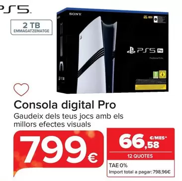 Oferta de Sony - Consola Digital Pro por 799€ en Carrefour