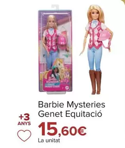 Oferta de Barbie - Mysteries Jinete Equitación  por 15,6€ en Carrefour