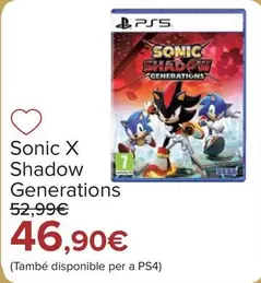 Oferta de Sony - Sonic X Shadow Generations por 46,9€ en Carrefour