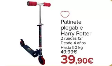 Oferta de Patinete Plegable Harry Potter por 39,9€ en Carrefour