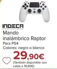 Oferta de Indeca - Mando Inalámbrico Raptor Para Ps4 por 29,9€ en Carrefour