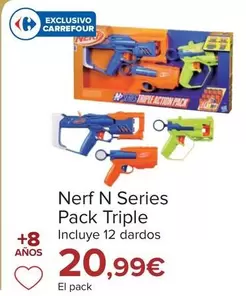 Oferta de Nerf - N Series Pack Triple por 20,99€ en Carrefour