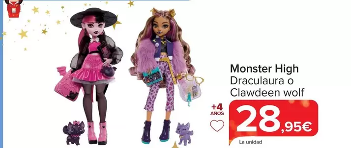 Oferta de Monster High - Draculaura O Clawdeen Wolf  por 28,95€ en Carrefour