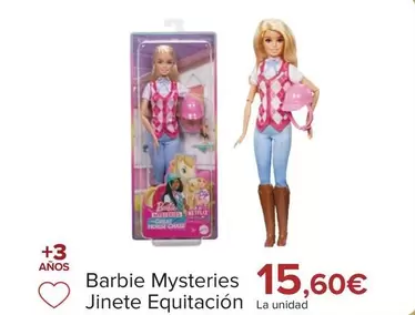 Oferta de Barbie - Mysteries Jinete Equitación  por 15,6€ en Carrefour