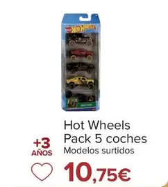 Oferta de Hot Wheels - Pack 5 Coches por 10,75€ en Carrefour