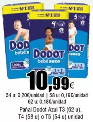 Oferta de Dodot - Panal Azul T3 por 10,99€ en Froiz