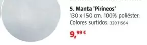 Oferta de Pirineos - Manta 'pirneos' por 9,99€ en BAUHAUS