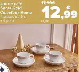 Oferta de Carrefour Home - Set Cafe Santa Gold por 12,99€ en Carrefour