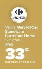 Oferta de Carrefour Home - Vajilla Maryse Rojo Stoneware   por 33€ en Carrefour