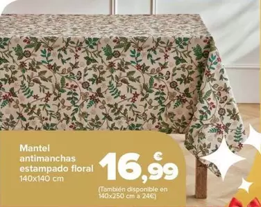 Oferta de Mantel Antimanchas Estampado Floral por 16,99€ en Carrefour