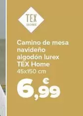 Oferta de Tex Home - Camino De Mesa  Navideno Algodon Lurex   por 6,99€ en Carrefour