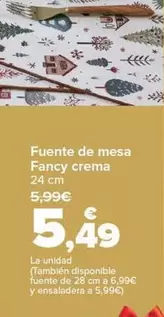 Oferta de Carrefour Home - Fuente De Mesa Fancy Crema por 5,49€ en Carrefour