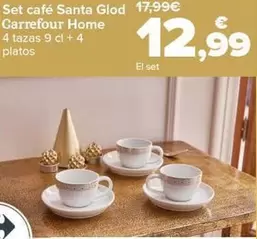 Oferta de Carrefour Home - Set Cafe Santa Gold por 12,99€ en Carrefour