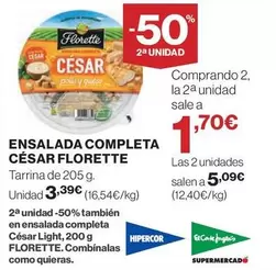 Oferta de Florette - Ensalada Completa Cesar por 3,39€ en Hipercor