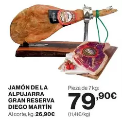 Oferta de Diego Martín - Jamón De La Alpujarra Gran Reserva por 79,9€ en Hipercor