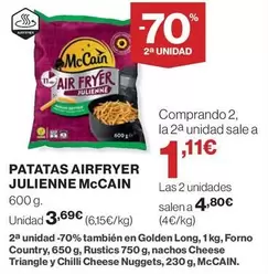 Oferta de McCain - Patatas Airfryer Julienne por 3,69€ en Hipercor