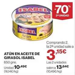 Oferta de Isabel - Atun En Aceite De Girasol por 10,49€ en Hipercor