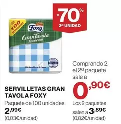 Oferta de Foxy - Servilletas Gran Tavola por 2,99€ en Hipercor