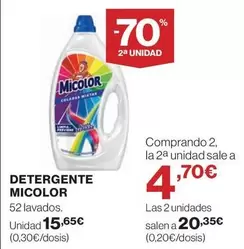 Oferta de Micolor - Detergente por 15,65€ en Hipercor