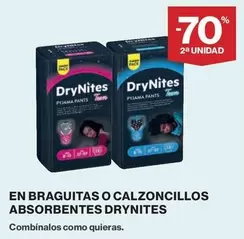 Oferta de DryNites - En Braguitas O Calzoncillos Absorbentes en Hipercor