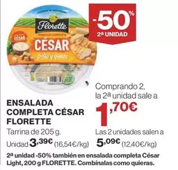 Oferta de Florette - Ensalada Completa Cesar por 3,39€ en Supercor