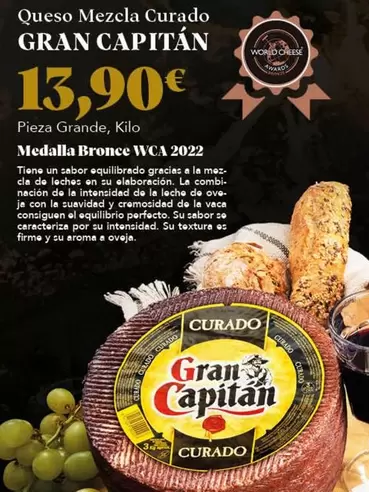 Oferta de Gran Capitán - Queso Mezcla Curado por 13,9€ en Gadis