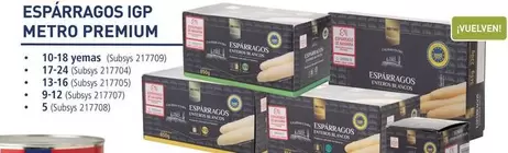 Oferta de Metro Premium - Esparragos Igp en Makro