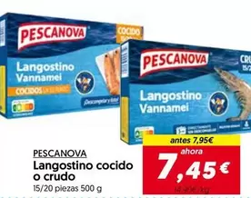 Oferta de Pescanova - Langostino Cocido O Crudo por 7,45€ en Hiper Usera