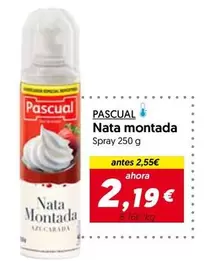 Oferta de Pascual - Nata Montada por 2,19€ en Hiper Usera