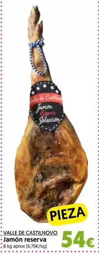 Oferta de Valle De Castilnovo - Jamón Reserva por 54€ en Hiper Usera