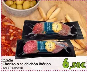 Oferta de España - Chorizo O Salchichón Ibérico por 6,5€ en Hiper Usera