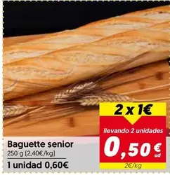 Oferta de Baguette Senior por 0,6€ en Hiper Usera