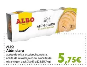 Oferta de Albo - Atún Claro por 5,75€ en Hiper Usera