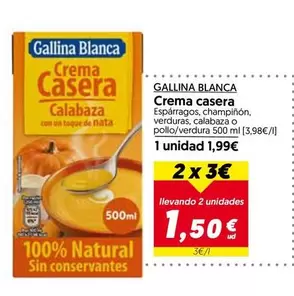 Oferta de Gallina Blanca - Crema Casera por 1,99€ en Hiper Usera