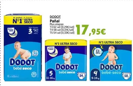 Oferta de Dodot - Pañal por 17,95€ en Hiper Usera