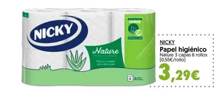 Oferta de Nicky - Papel Higiénico por 3,29€ en Hiper Usera