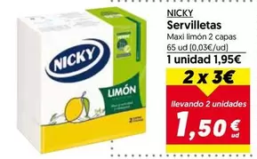 Oferta de Nicky - Servilletas por 1,95€ en Hiper Usera