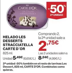 Oferta de Carte d'Or - Helado Les Desserts Stracciatella por 5,49€ en El Corte Inglés