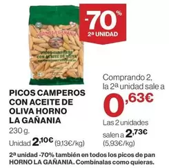 Oferta de La Ganania - Picos Camperos Con Aceite De Oliva Horno por 2,1€ en El Corte Inglés