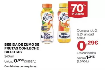 Oferta de Bifrutas - Bebida De Zumo De Frutas Con Leche por 0,95€ en El Corte Inglés