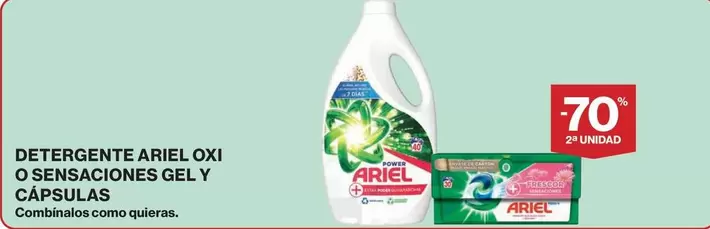 Oferta de Ariel - Detergente Oxi O Sensaciones Gel Y Capsulas en El Corte Inglés