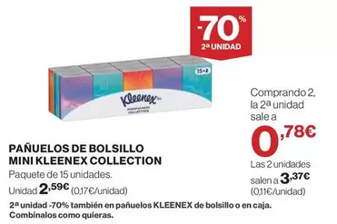 Oferta de Kleenex - Pañuelos De Bolsillo Mini por 2,59€ en El Corte Inglés