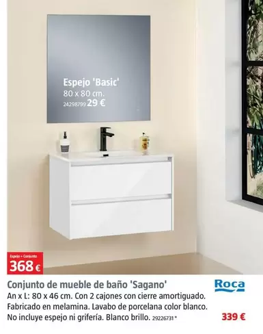 Oferta de Roca - Conjunt De Moble De Bany 'Sagano' por 368€ en BAUHAUS