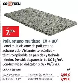 Oferta de Copopren - Placa Aïllant Multiús 'CA + 80'  por 7,99€ en BAUHAUS