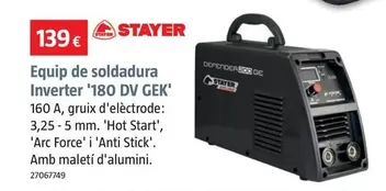 Oferta de Stayer - Equip De Soldadura Inverter '180 DV GEK' por 139€ en BAUHAUS